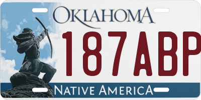 OK license plate 187ABP
