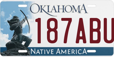 OK license plate 187ABU