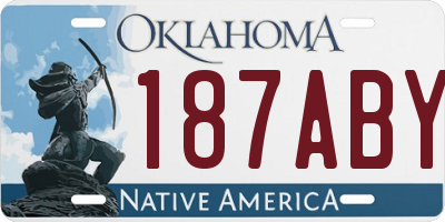 OK license plate 187ABY