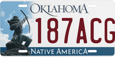 OK license plate 187ACG