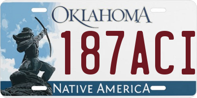 OK license plate 187ACI