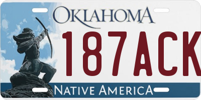 OK license plate 187ACK