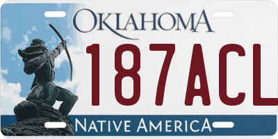 OK license plate 187ACL