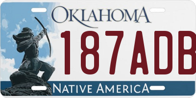 OK license plate 187ADB