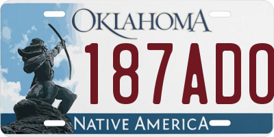 OK license plate 187ADO