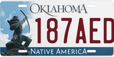 OK license plate 187AED