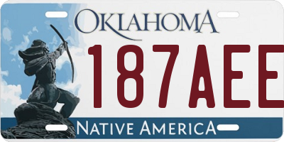 OK license plate 187AEE
