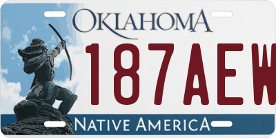 OK license plate 187AEW