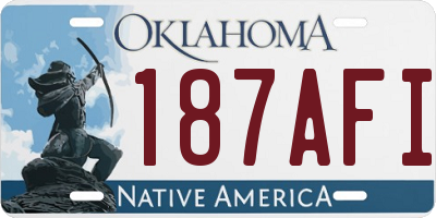 OK license plate 187AFI
