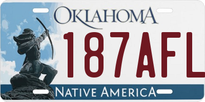 OK license plate 187AFL