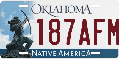 OK license plate 187AFM
