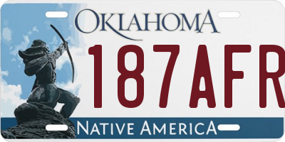 OK license plate 187AFR
