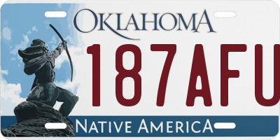 OK license plate 187AFU