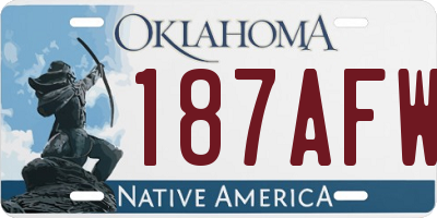 OK license plate 187AFW