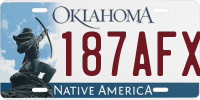 OK license plate 187AFX