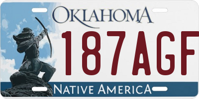 OK license plate 187AGF