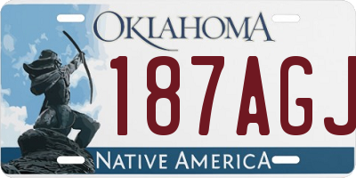 OK license plate 187AGJ