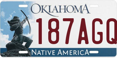 OK license plate 187AGQ