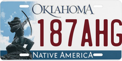 OK license plate 187AHG