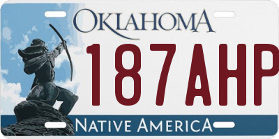 OK license plate 187AHP