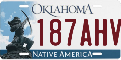 OK license plate 187AHV