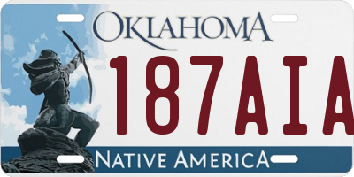 OK license plate 187AIA