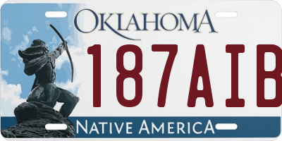 OK license plate 187AIB