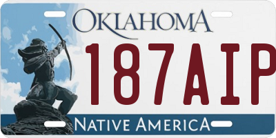 OK license plate 187AIP