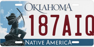 OK license plate 187AIQ