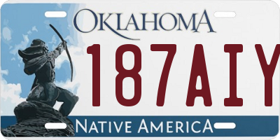 OK license plate 187AIY