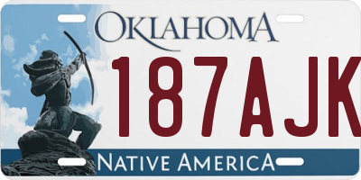 OK license plate 187AJK