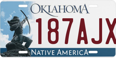 OK license plate 187AJX