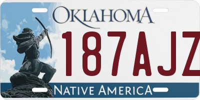 OK license plate 187AJZ