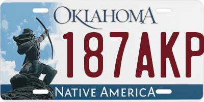 OK license plate 187AKP