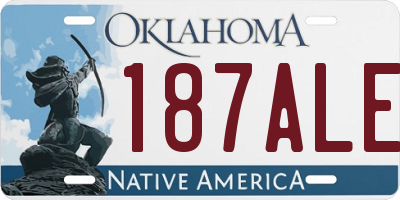 OK license plate 187ALE