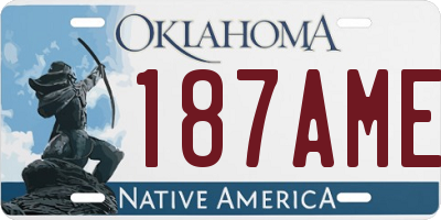 OK license plate 187AME