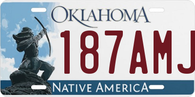 OK license plate 187AMJ