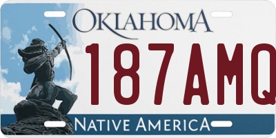 OK license plate 187AMQ