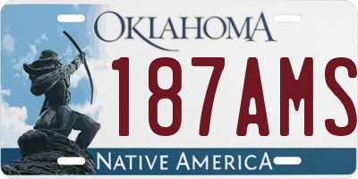 OK license plate 187AMS