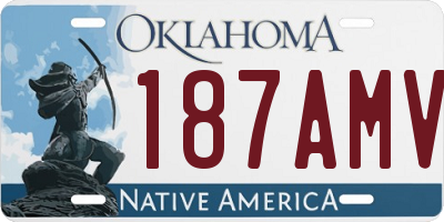 OK license plate 187AMV