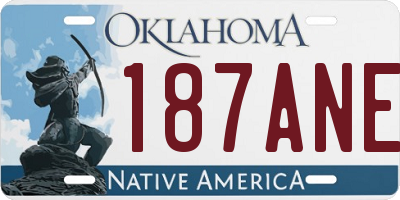 OK license plate 187ANE