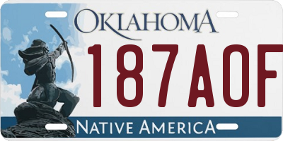 OK license plate 187AOF