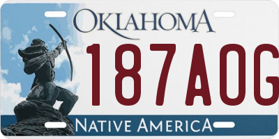 OK license plate 187AOG
