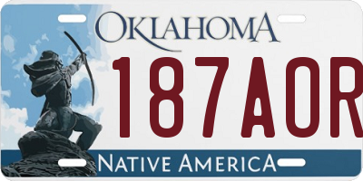 OK license plate 187AOR