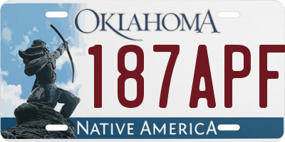 OK license plate 187APF