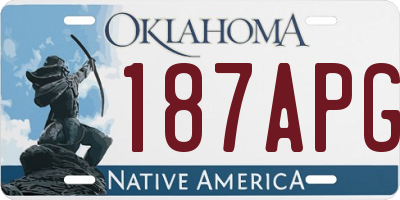 OK license plate 187APG