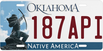 OK license plate 187API