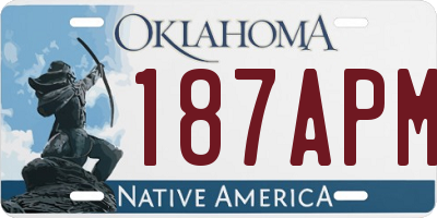 OK license plate 187APM