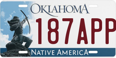 OK license plate 187APP