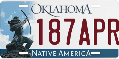 OK license plate 187APR